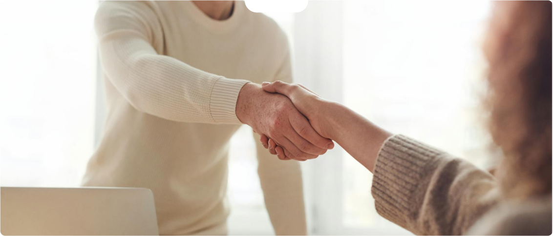 Hand shake banner
